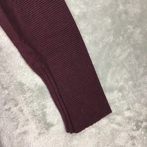 Devotion by Cyrus Womens Small Open Front Cardigan Sweater Burgundy Maroon - Picture 7 of 10